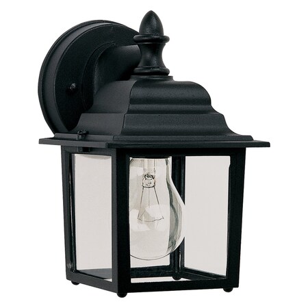 Maxim One Light Black Clear Glass Wall Lantern 1025BK